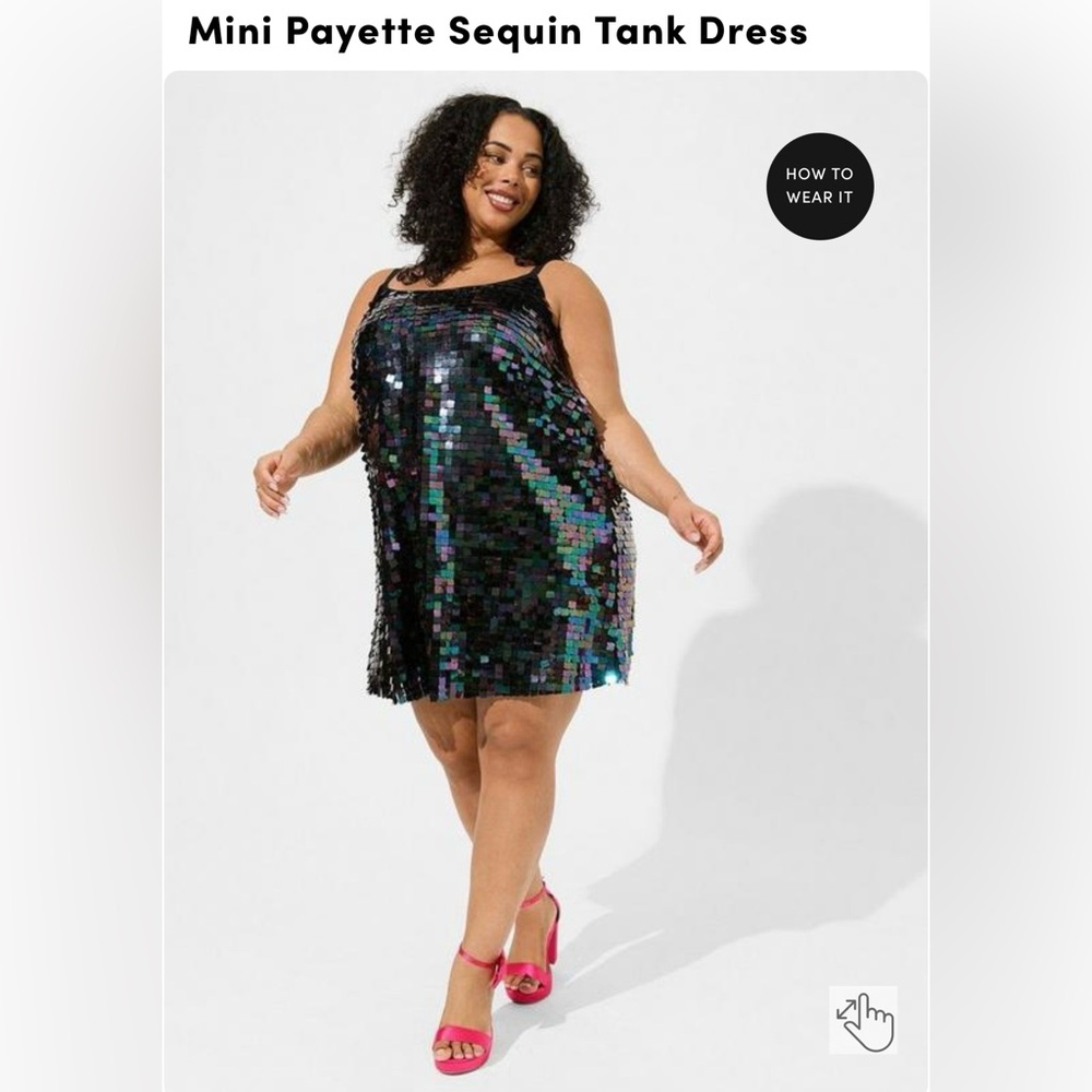 Torrid Mini Payette Sequin Tank Dress Size 1X. NWT